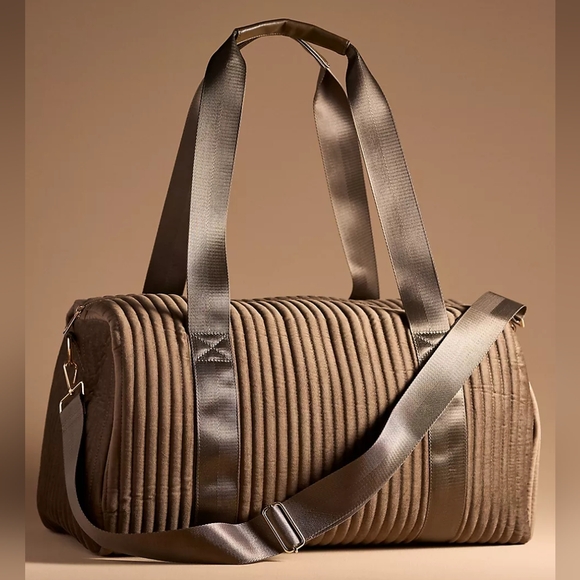 Anthropologie Handbags - Anthropologie Ribbed Velvet Duffel Bag